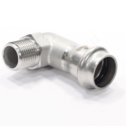 Отвод 90 22-1/2", WAAG Heavy Inox, пресс-резьба, нар., сталь нержавеющая