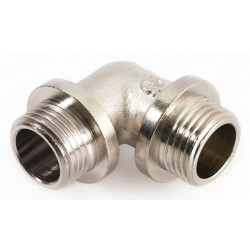Угольник 90° 3/4"-3/4", General Fittings 2700 F9, резьба-резьба, нар., латунь (никель), с ограничите