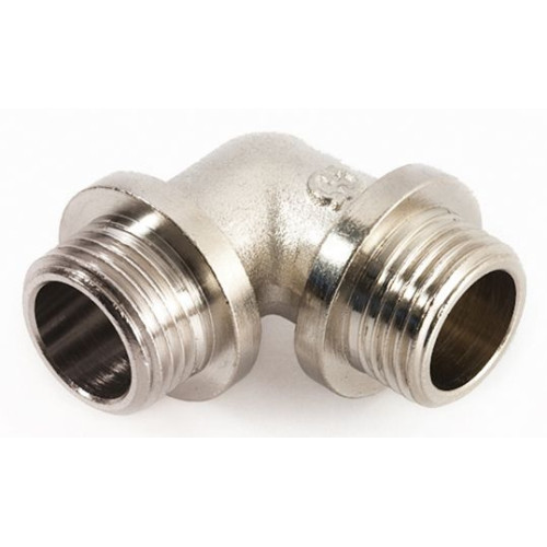 Угольник 90° 3/4"-3/4", General Fittings 2700 F9, резьба-резьба, нар., латунь (никель), с ограничите