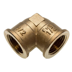 Угольник 90° 1/2"-1/2", Sanha PURAFIT 3090, резьба-резьба, вн., бронза