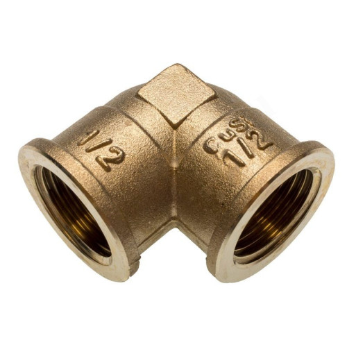 Угольник 90° 1/2"-1/2", Sanha PURAFIT 3090, резьба-резьба, вн., бронза