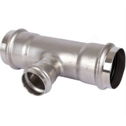 Тройник 168.3-88.9-168.3, Sanha NiroSan, 9130, пресс-пресс, сталь нержавеющая