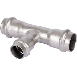 Тройник 22-15-22, Sanha NiroSan, 9130, пресс-пресс, сталь нержавеющая