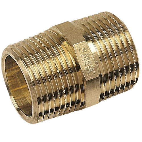 Ниппель 1/4"-1/4", Sanha 522, резьба-резьба, нар., латунь