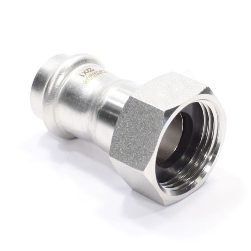 Переходник 22-1", WAAG Heavy Inox, пресс-резьба, вн., сталь нержавеющая, с накид.гайкой