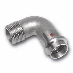 Угольник 90° 22-3/4", Sanha NiroTherm, 91092AG, пресс-резьба, нар., сталь нержавеющая