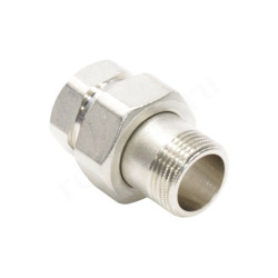 Американка 3/4"-3/4", WAAG, резьба-резьба, вн.- нар., латунь (никель)