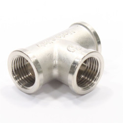 Тройник 1/2"-1/2"-1/2", General Fittings 2700 14, резьба-резьба, вн., латунь (никель)