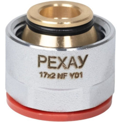 Резьбозажимное 17 x 2.0-3/4", Рехау THERM S, обжим-резьба, вн., латунь (хром) евроконус