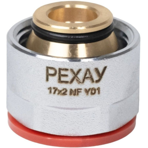 Резьбозажимное 17 x 2.0-3/4", Рехау THERM S, обжим-резьба, вн., латунь (хром) евроконус