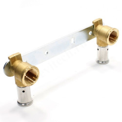 Водорозетка 16-1/2", Henco P 28, пресс-резьба, вн., латунь (никель), двойная укороченная