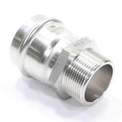 Переходник 54-1 1/2", WAAG Heavy Inox, пресс-резьба, нар., сталь нержавеющая