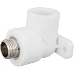 Водорозетка 20-3/4", Valfex Standard, пайка-резьба, нар., полипропилен, белый