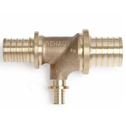 Тройник 32-16-25, Rehau RAUTITAN, RX+, надв.гильза-резьба, бронза, с повышенным сопротивлением на пр