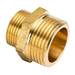 Ниппель 1 1/4"-1", General Fittings 2600 03, резьба-резьба, нар., латунь