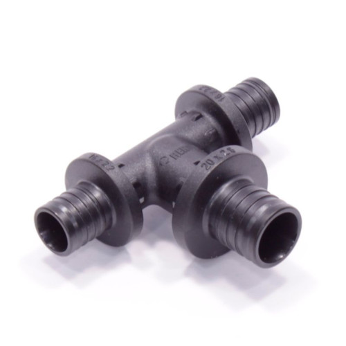 Тройник 16-20-16, Rehau RAUTITAN, PX, надв.гильза-надв.гильза, полифениленсульфон