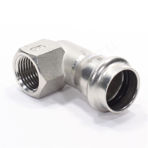 Отвод 90 22-1/2", WAAG Heavy Inox, пресс-резьба, вн., сталь нержавеющая