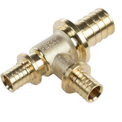 Тройник 25-20-20, Рехау RAUTITAN MX, надв.гильза-надв.гильза, латунь