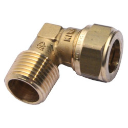 Угольник 90 15-1/2", General Fittings 1N00 21, обжим-резьба, нар., латунь