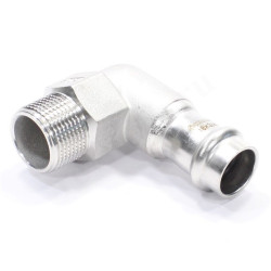 Отвод 90 18-3/4", WAAG Heavy Inox, пресс-резьба, нар., сталь нержавеющая