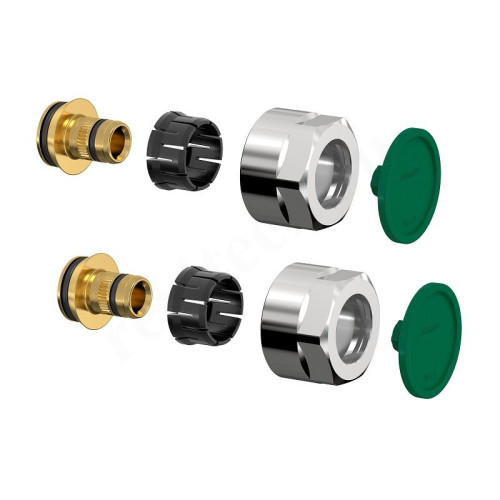 Резьбозажимное 20 x 2.0-3/4", Simplex F3, обжим-резьба, вн., латунь, евроконус, (2 шт.)