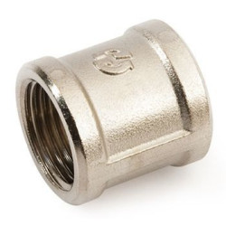 Муфта 3/8"-3/8", General Fittings 2600 46, резьба-резьба, вн., латунь (никель)
