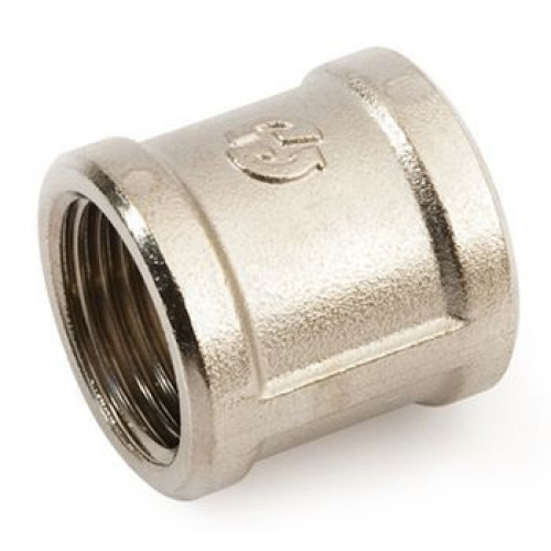 Муфта 3/8"-3/8", General Fittings 2600 46, резьба-резьба, вн., латунь (никель)