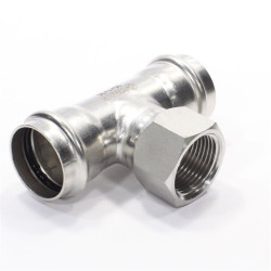 Тройник 35-1"-35, WAAG Heavy Inox, пресс-резьба, вн., сталь нержавеющая