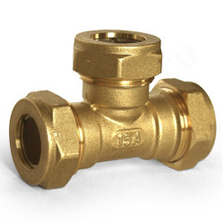 Тройник 20-15-20, Stahlmann EF, обжим-обжим, латунь