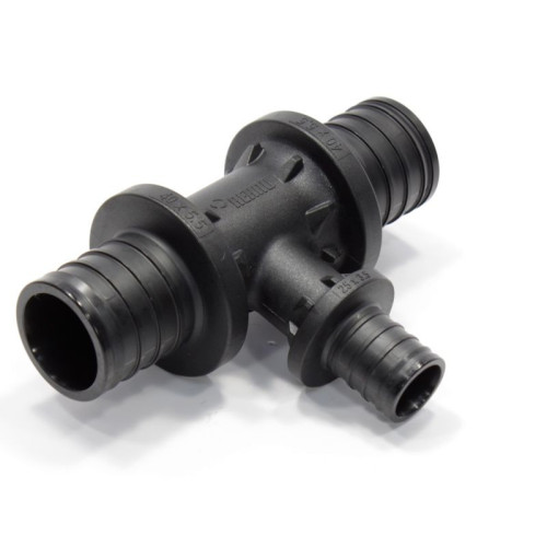 Тройник 40-25-40, Rehau RAUTITAN, PX, надв.гильза-надв.гильза, полифениленсульфон