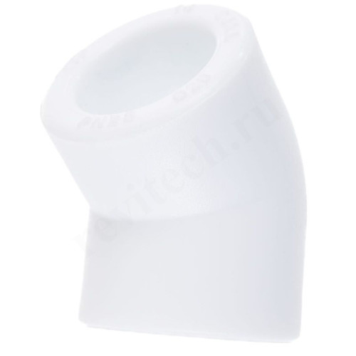 Угольник 45° 20-20, RTP, пайка-пайка, полипропилен, белый