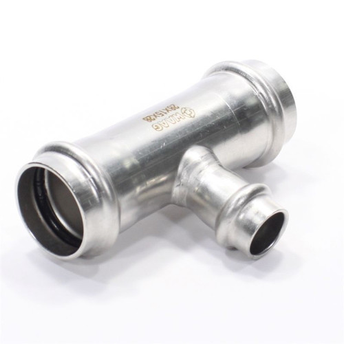 Тройник 28-15-28, WAAG Heavy Inox, пресс-пресс, сталь нержавеющая