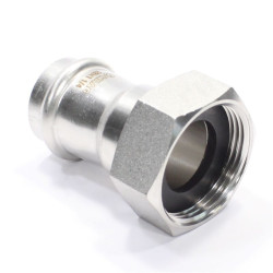 Переходник 28-1 1/4", WAAG Heavy Inox, пресс-резьба, вн., сталь нержавеющая, с накид.гайкой