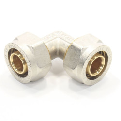 Угольник 90 26-26, General Fittings 5300 20, обжим-обжим, латунь (никель)