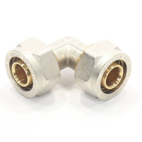 Угольник 90 26-26, General Fittings 5300 20, обжим-обжим, латунь (никель)