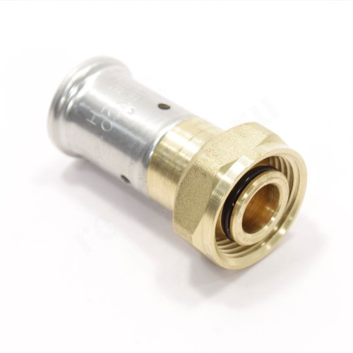 Переходник 20-3/4", Henco P 19, пресс-резьба, вн., латунь, евроконус, с накид.гайкой