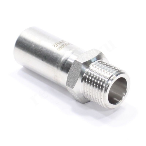 Переходник 22-1/2", WAAG Heavy Inox, труба-резьба, нар., сталь нержавеющая