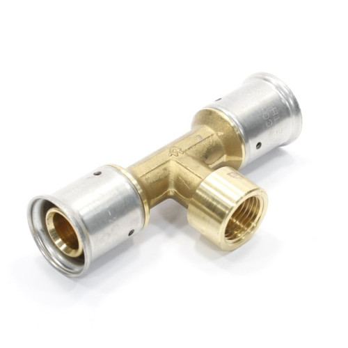 Тройник 26-1/2"-26, Henco P, 13, пресс-резьба, вн., латунь
