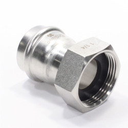 Переходник 35-1 1/4", WAAG Heavy Inox, пресс-резьба, вн., сталь нержавеющая, с накид.гайкой