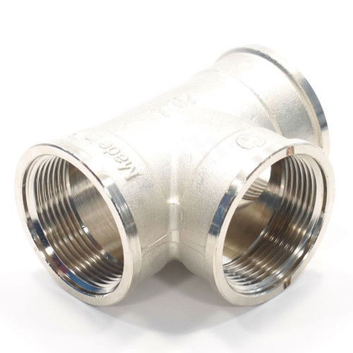 Тройник 1 1/2"-1 1/2"-1 1/2", General Fittings 2700 14, резьба-резьба, вн., латунь (никель)