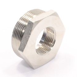 Футорка 2"-1", General Fittings 2600 44, резьба-резьба, нар.-вн., латунь (никель)