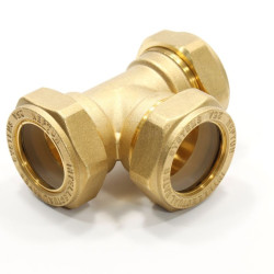 Тройник 25-25-25, Stahlmann EF, обжим-обжим, латунь