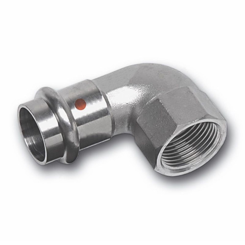 Угольник 90° 22-3/4", Sanha NiroTherm, 91090IG, пресс-резьба, вн., сталь нержавеющая