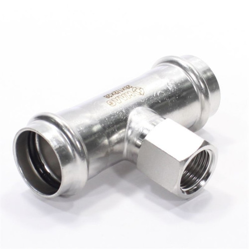 Тройник 28-1/2"-28, WAAG Heavy Inox, пресс-резьба, вн., сталь нержавеющая