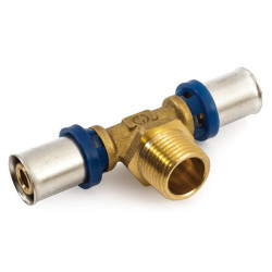 Тройник 20-1/2"-20, General Fittings 5S00, 11, пресс-резьба, нар., латунь