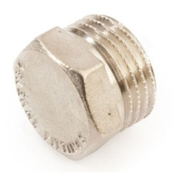 Заглушка 3/8", General Fittings 2600 40, резьба, нар., латунь (никель)