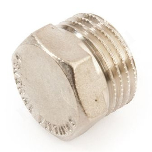 Заглушка 3/8", General Fittings 2600 40, резьба, нар., латунь (никель)