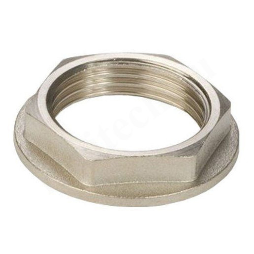 Контргайка 3/4", General Fittings 2600 D7, резьба, вн., латунь (никель), с фланцем