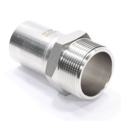 Переходник 42-1 1/2", WAAG Heavy Inox, труба-резьба, нар., сталь нержавеющая