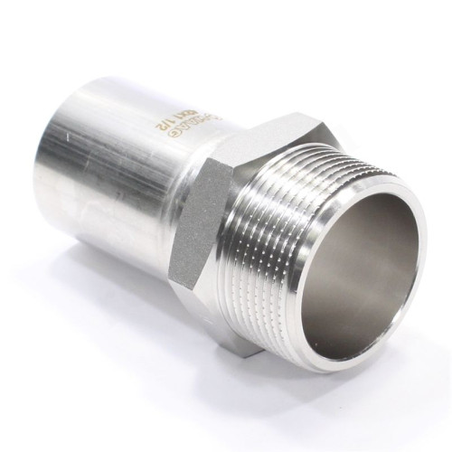 Переходник 42-1 1/2", WAAG Heavy Inox, труба-резьба, нар., сталь нержавеющая